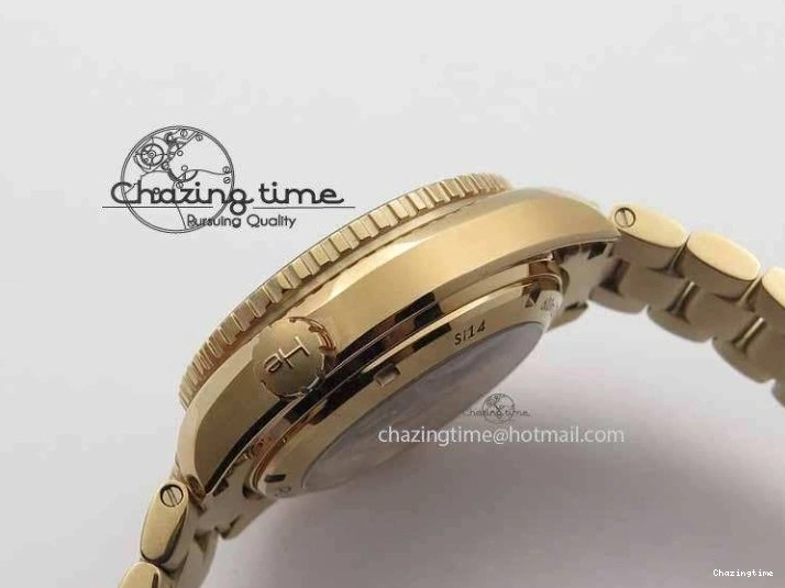 0305 Efficient Planet Ocean GMT 43.5mm RG V6F 1:1 Best Edition Black Dial On RG Bracelet A 8182